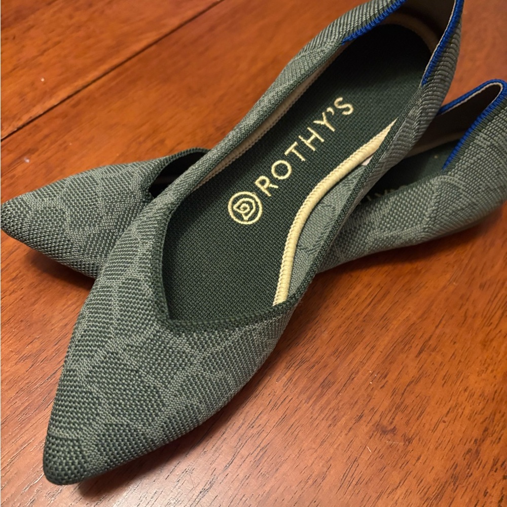 Rothy's Olive Green Patterned Flats